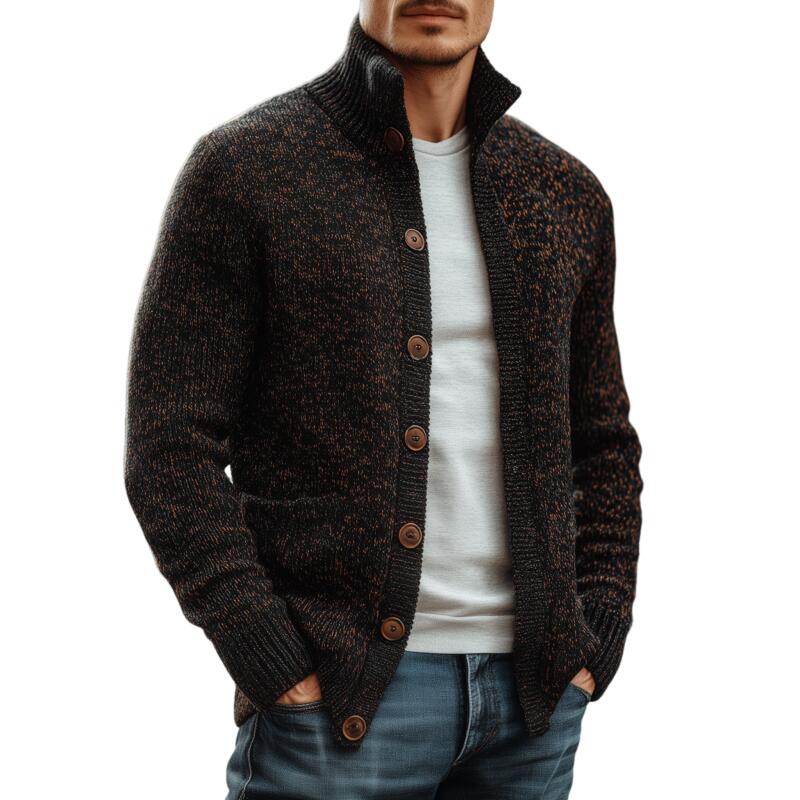 Canuck™| Vintage Casual Stand Collar Single-Breasted Slim Fit Warm Knitted Cardigan
