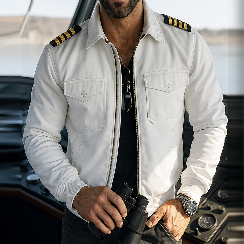 Canuck™| Vintage Casual Cotton Captain Style Zip-Up Jacket
