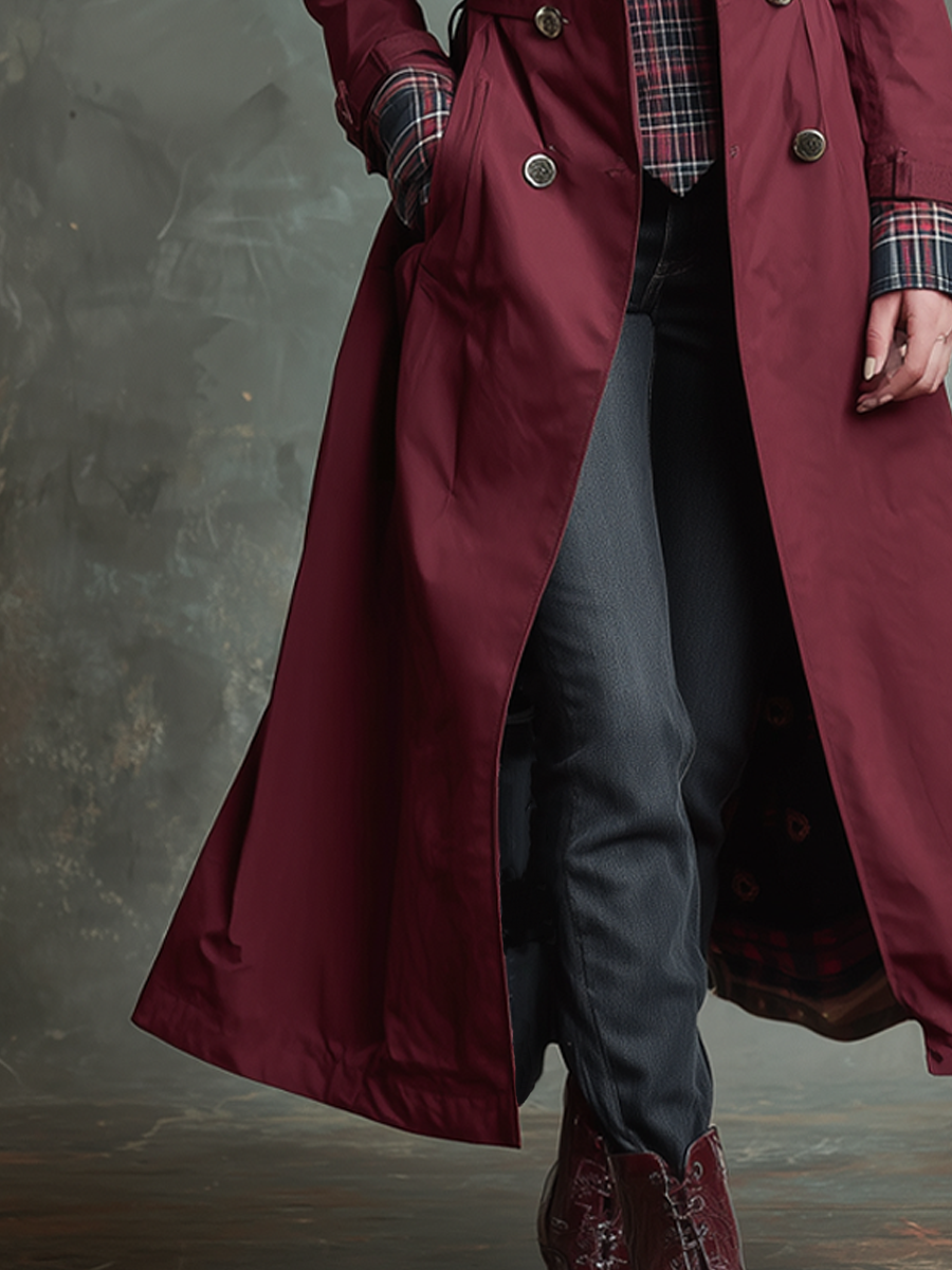 Canuck™| Retro Long-sleeved Pockets Trench Coat