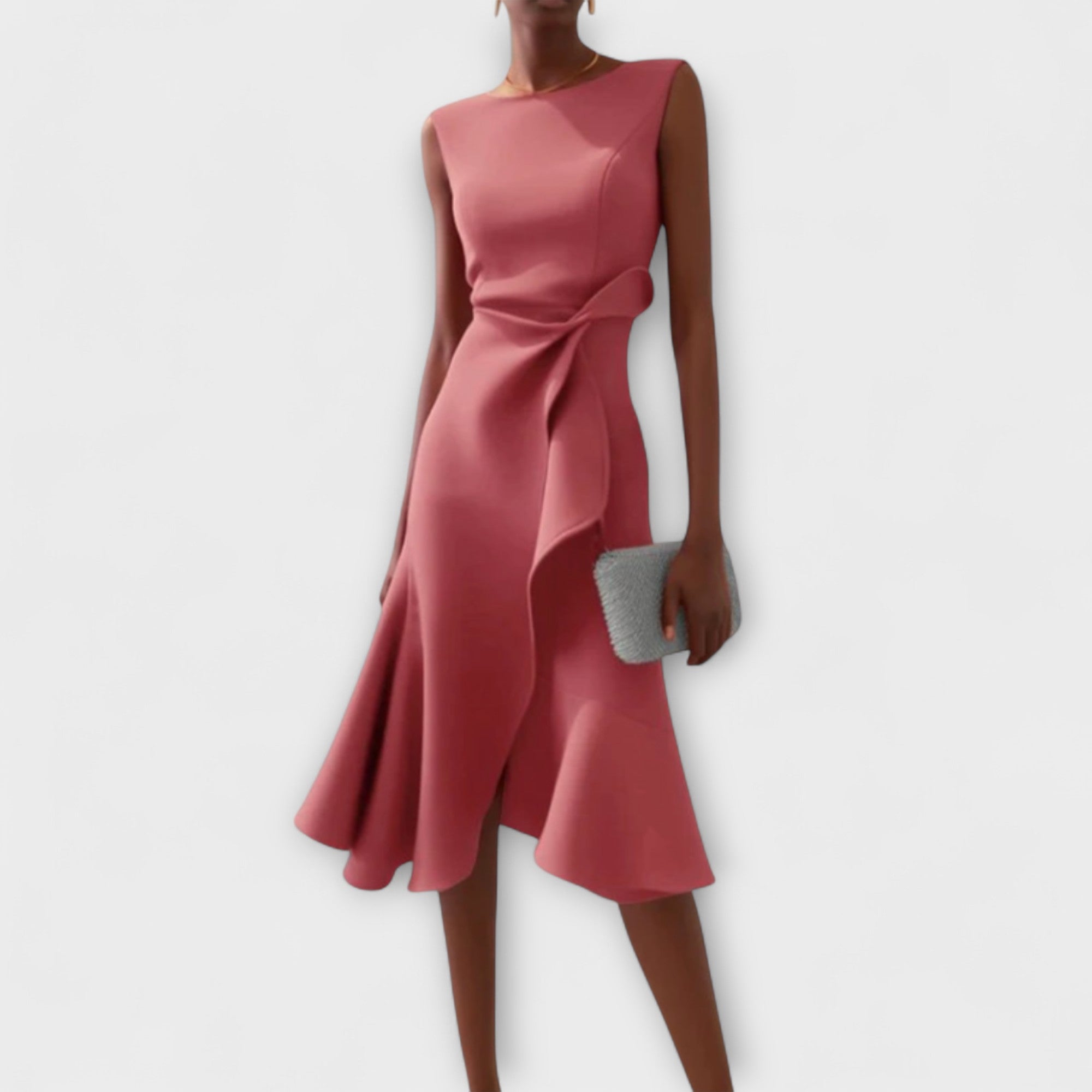 Canuck™|Draped Asymmetrical Midi Dress
