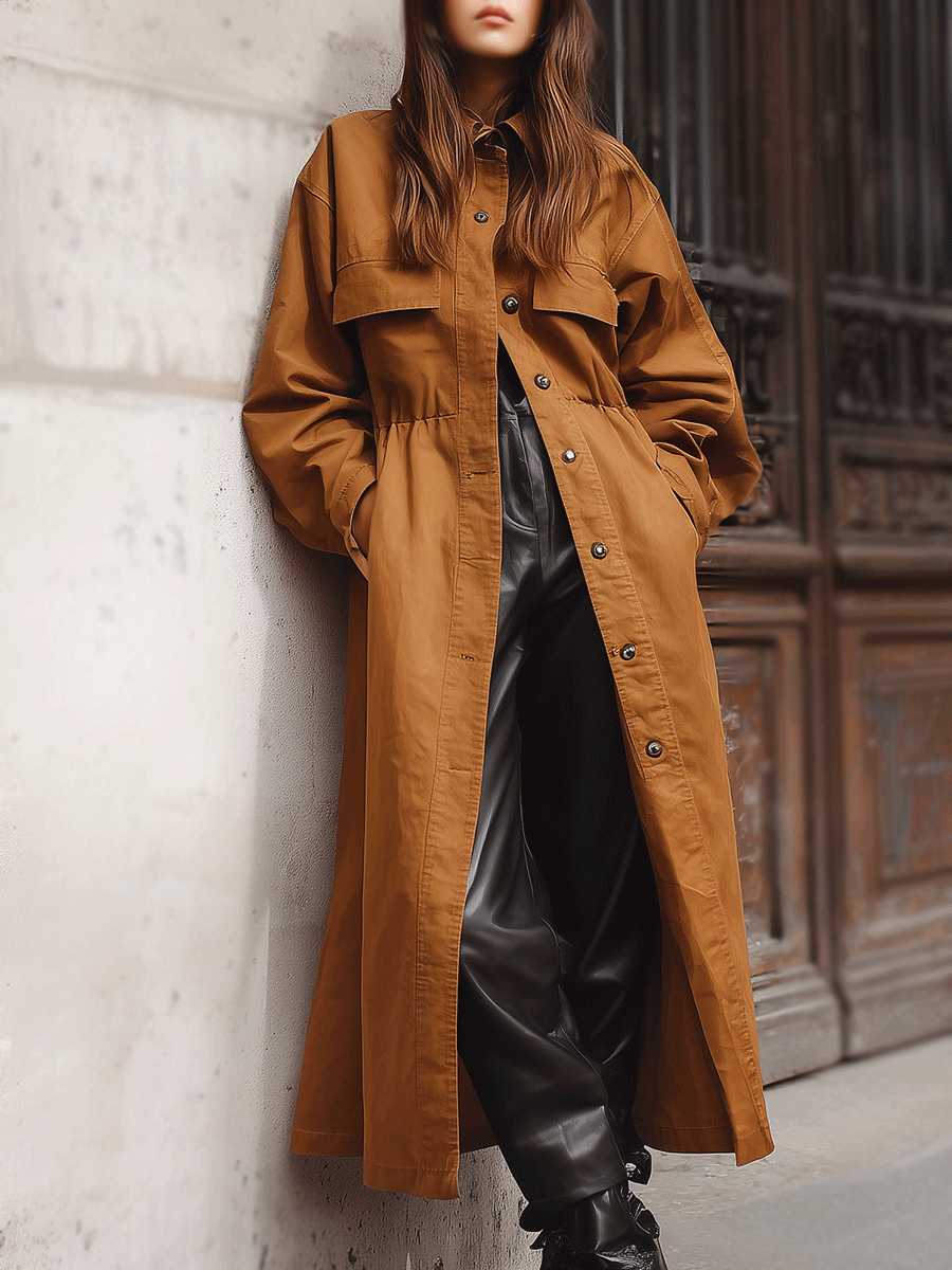 Canuck™| Casual Everyday Versatile Long Button Trench Coat