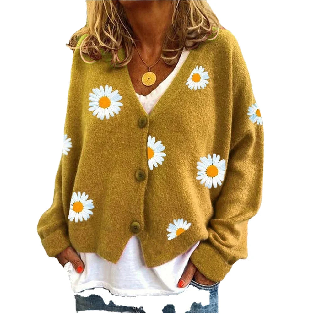 Canuck™| Lily Cozy Daisy Knit Cardigan – Soft, Warm & Effortlessly Charming