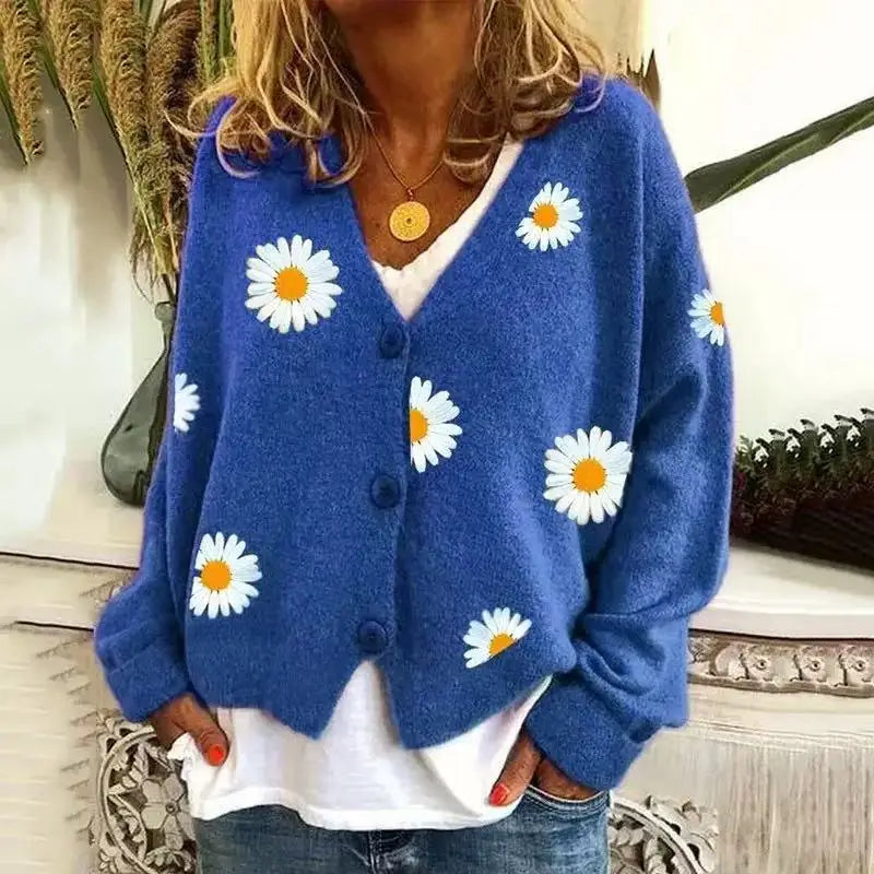 Canuck™| Lily Cozy Daisy Knit Cardigan – Soft, Warm & Effortlessly Charming