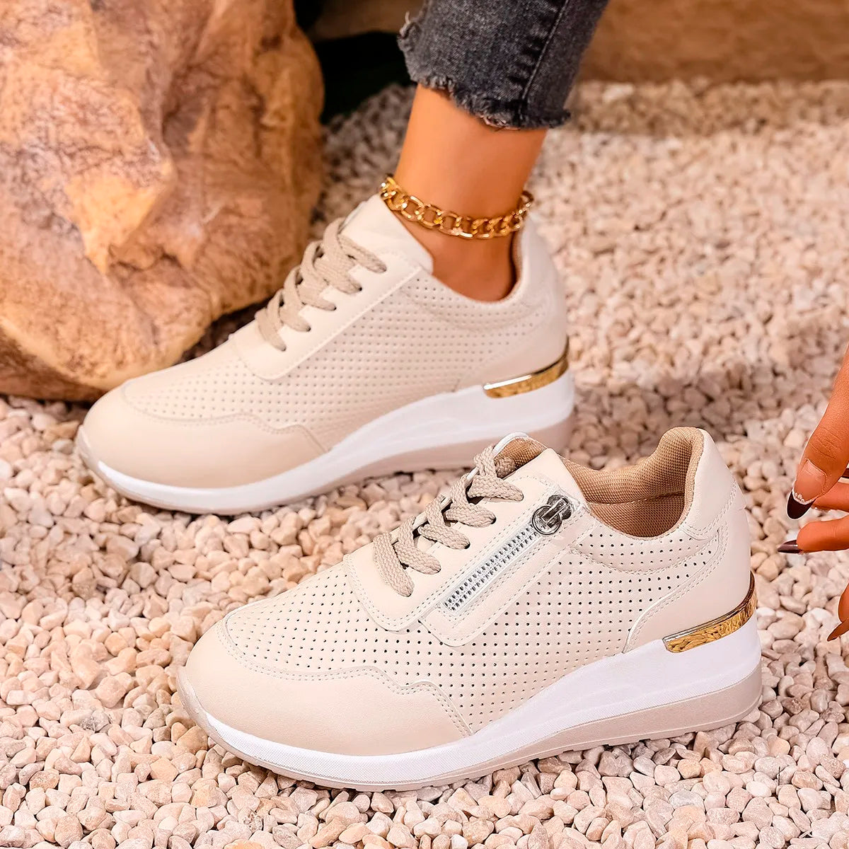 Canuck™| FlexiEase™ Orthopedic Zip Sneakers – Shock-Absorbing Support & Easy On/Off Walking Shoes