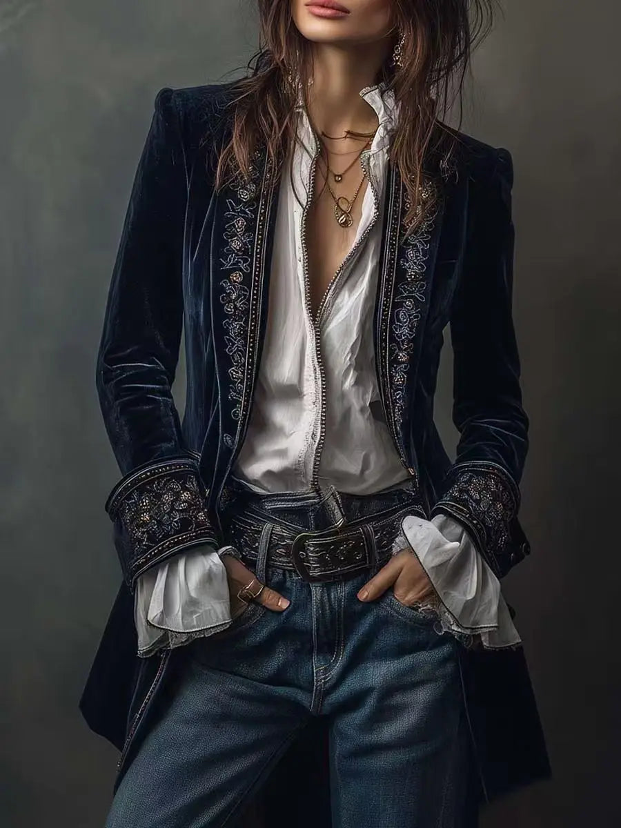 Canuck™| Velvet Royal Emblem Coat