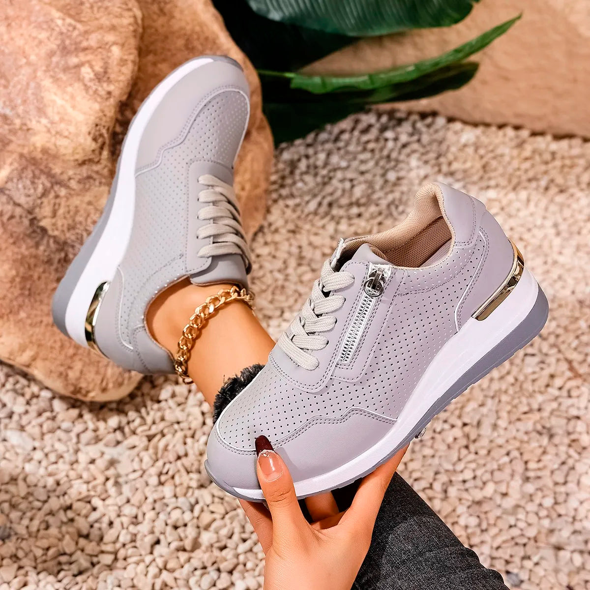 Canuck™| FlexiEase™ Orthopedic Zip Sneakers – Shock-Absorbing Support & Easy On/Off Walking Shoes