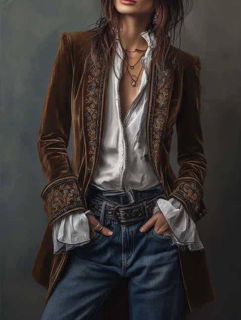 Canuck™| Velvet Royal Emblem Coat