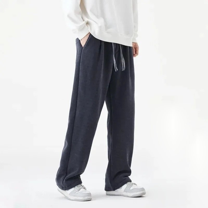 Canuck™| Winter Fleece-Lined Pants with Drawstring Waist and Straight Leg