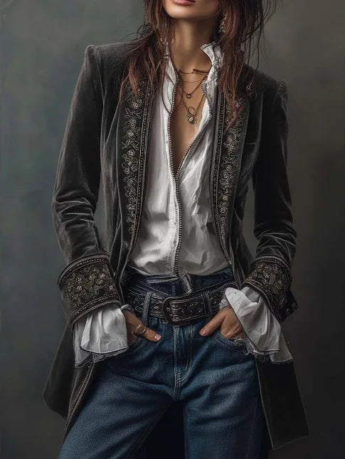 Canuck™| Velvet Royal Emblem Coat