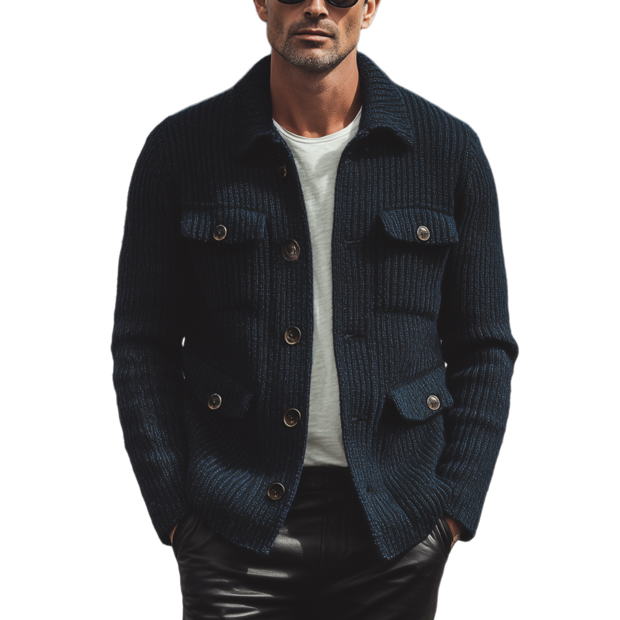Canuck™| Classic Casual Multi-Pocket Lapel Knit Cardigan
