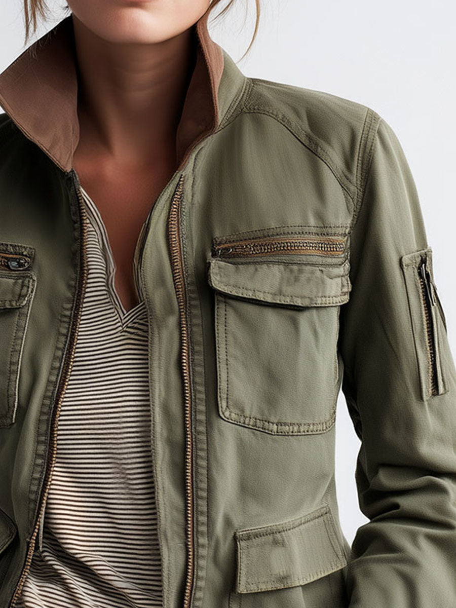 Canuck™| Outerdoor Utility Pocket Olive Green Cargo Jacket