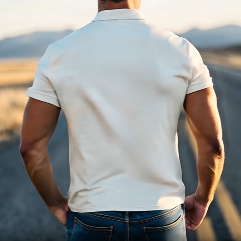 Canuck™| Spring Fashion Retro Western Style Suede Short Sleeve Polo Shirt