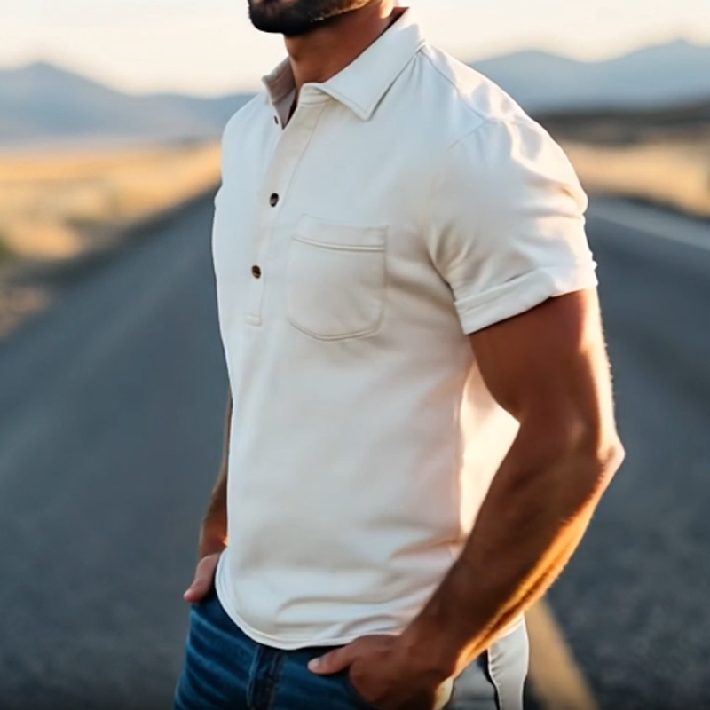 Canuck™| Spring Fashion Retro Western Style Suede Short Sleeve Polo Shirt