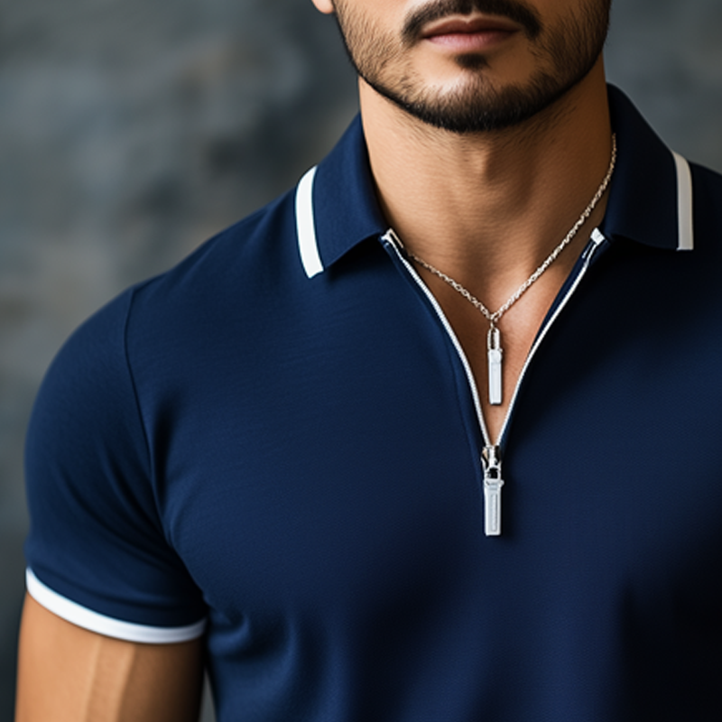 Canuck™| Summer Business Cotton Zipper Polo Shirt