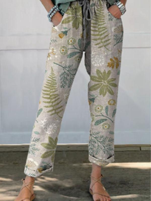 Canuck™| Cotton and Linen All-match Printed Casual Pants
