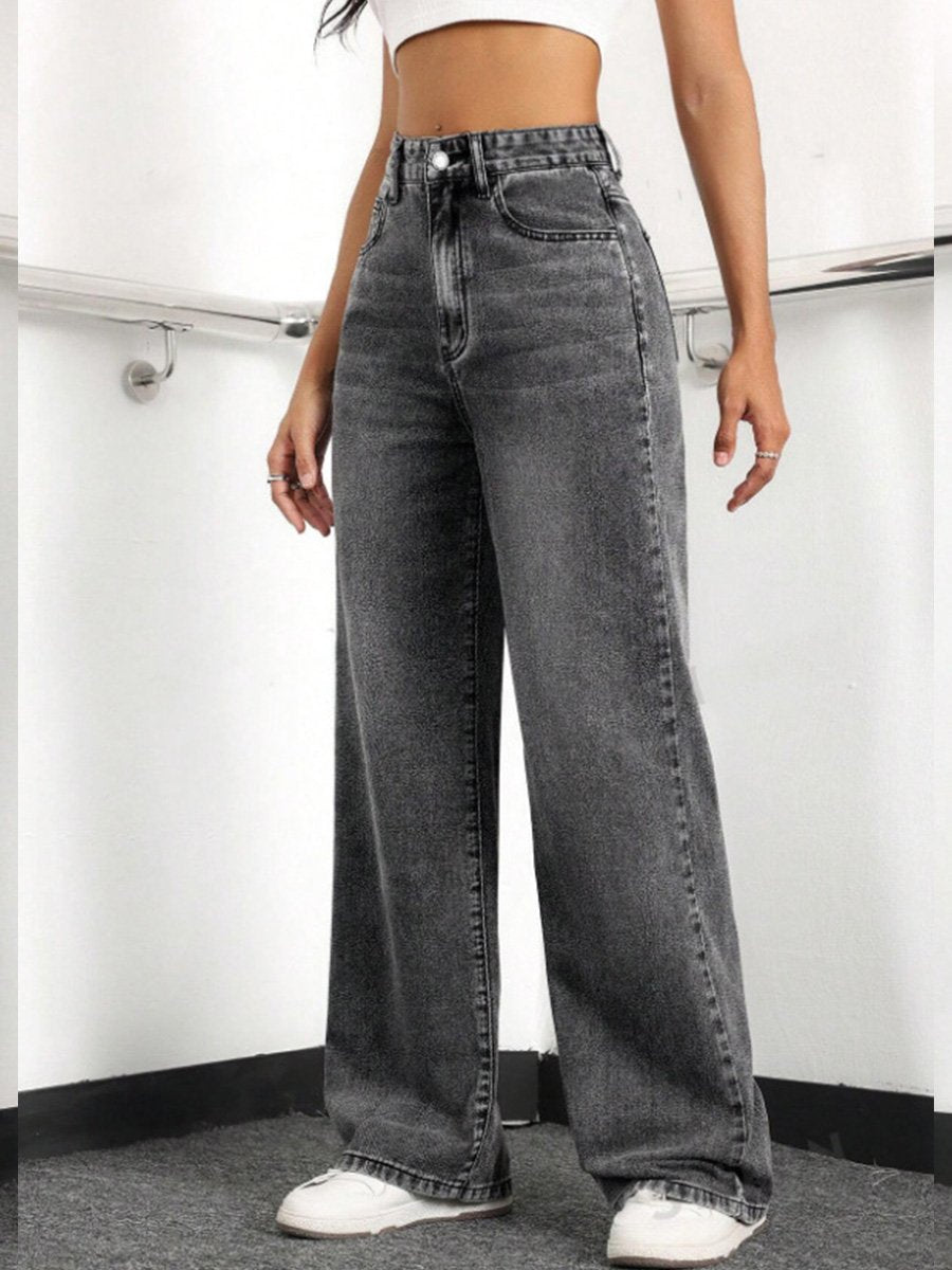 Canuck™| Loose High Waist Straight Skinny Wide Leg Jeans
