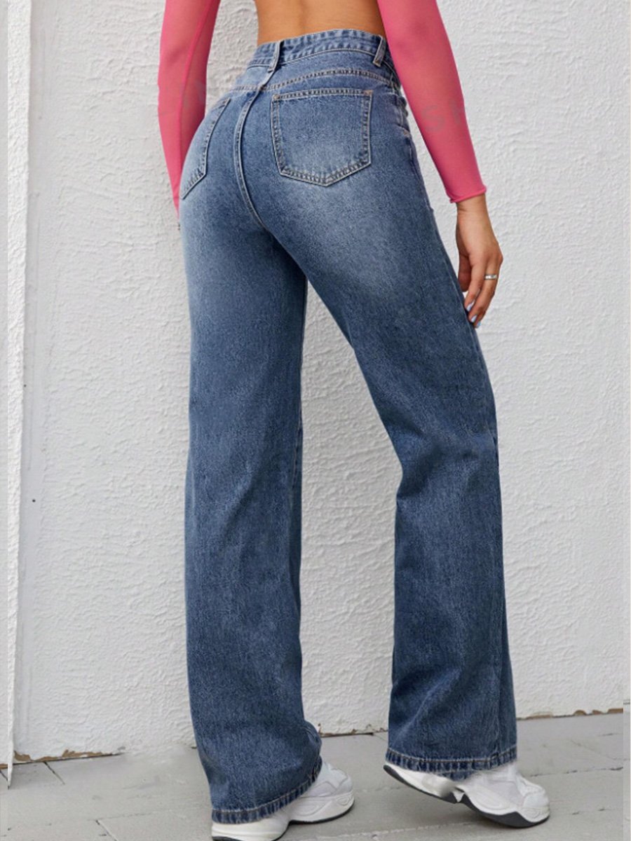 Canuck™| Loose High Waist Straight Skinny Wide Leg Jeans
