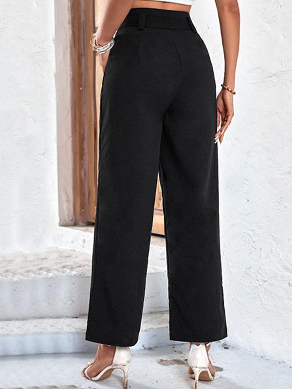 Canuck™| Belted Commuting High-waisted Wide-leg Pants for The Workplace 53110366