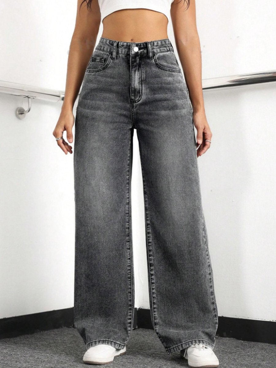 Canuck™| Loose High Waist Straight Skinny Wide Leg Jeans