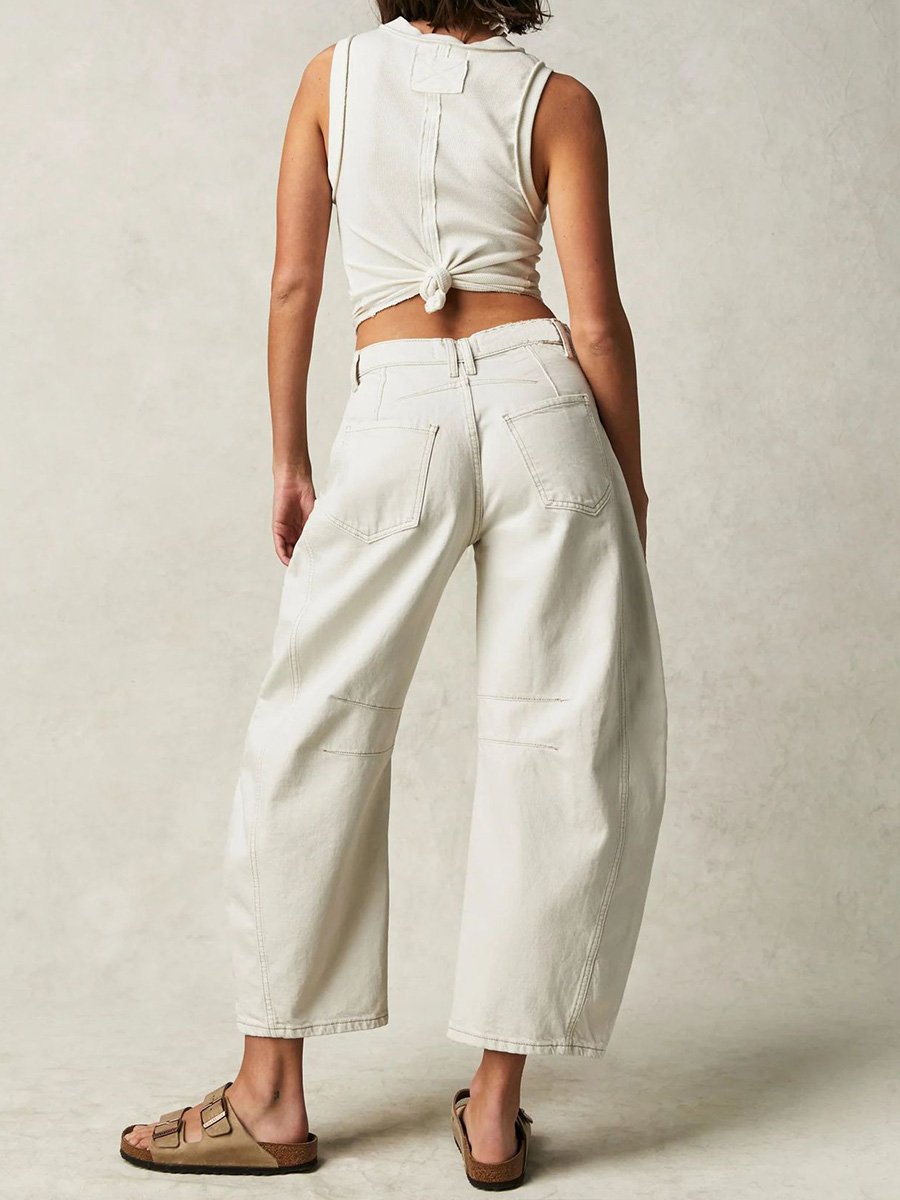 Canuck™| Casual Loose Mid-Rise Tube Jeans