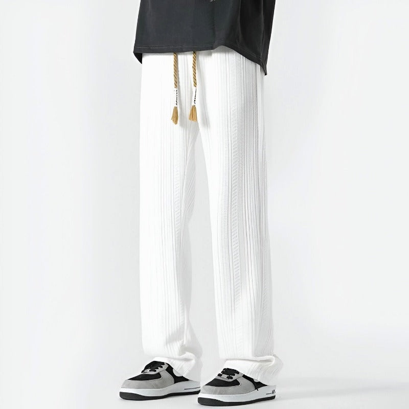 Canuck™| Straight-Leg Pants with Adjustable Waistband and Textured Ribbed Design