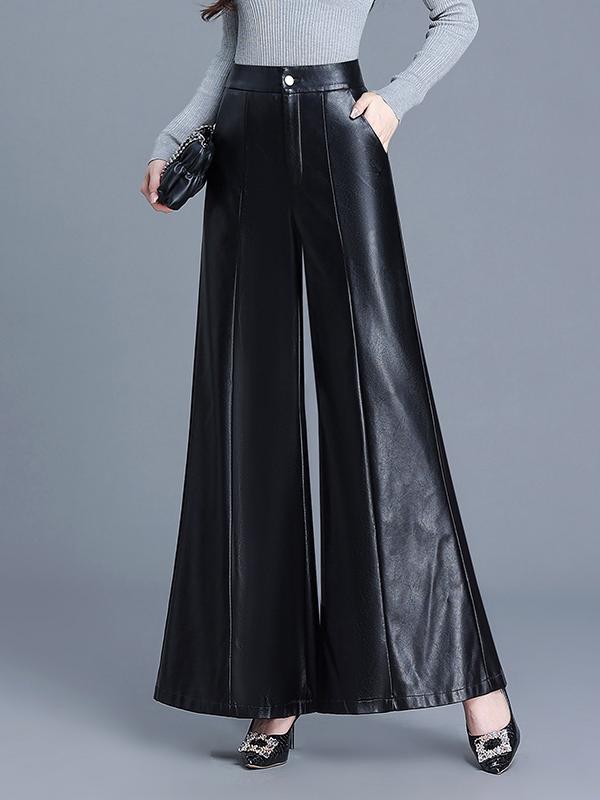 Canuck™| Stylish High-waisted PU Leather Flare Pants
