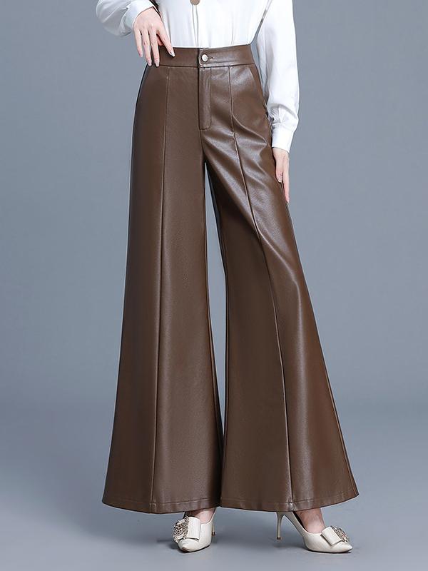 Canuck™| Stylish High-waisted PU Leather Flare Pants