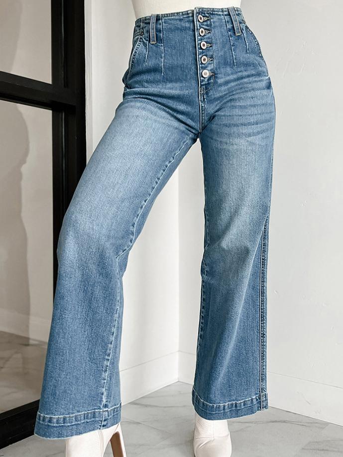 Canuck™| Stylish High-Waist Multi-Pocket Straight-Leg Jeans