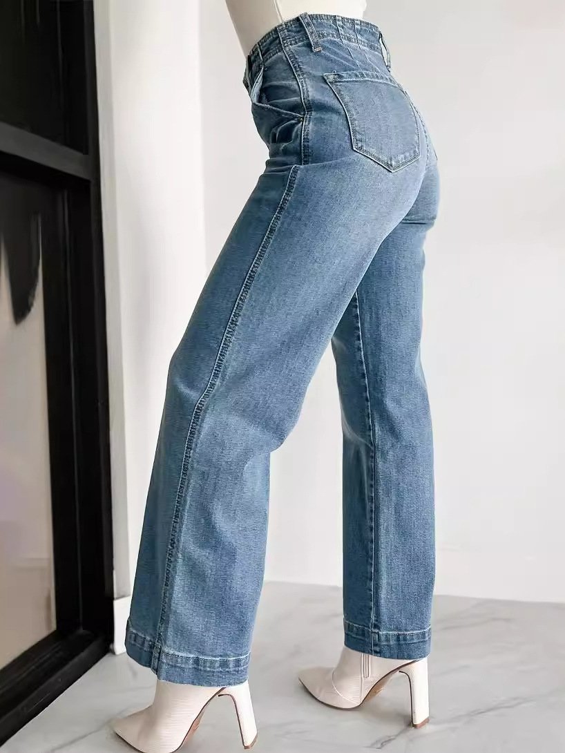 Canuck™| Stylish High-Waist Multi-Pocket Straight-Leg Jeans